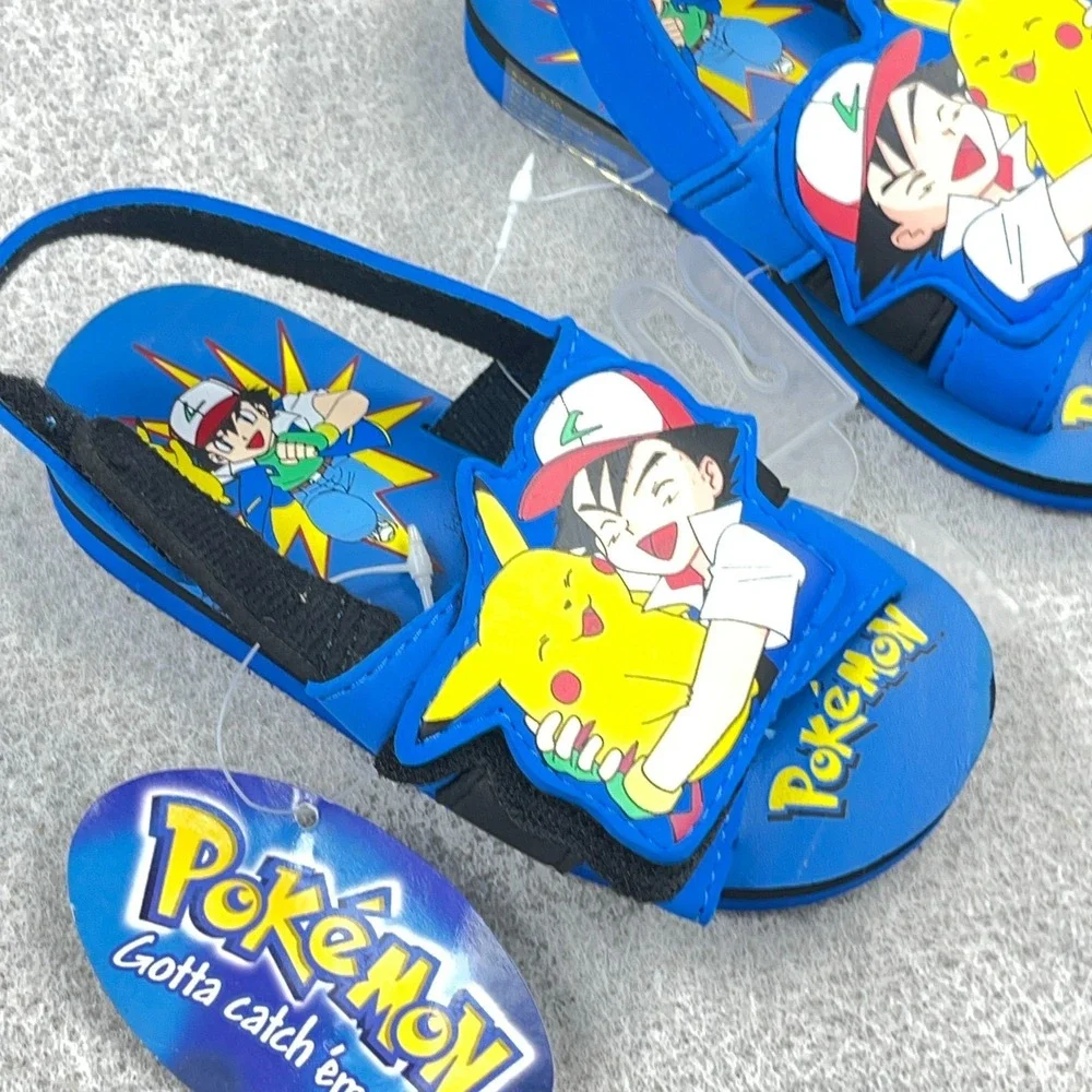 Vintage Pokemon Sandals Toddler Size Large 9-10 Pichachu Ash Deadstock Y2K 2000